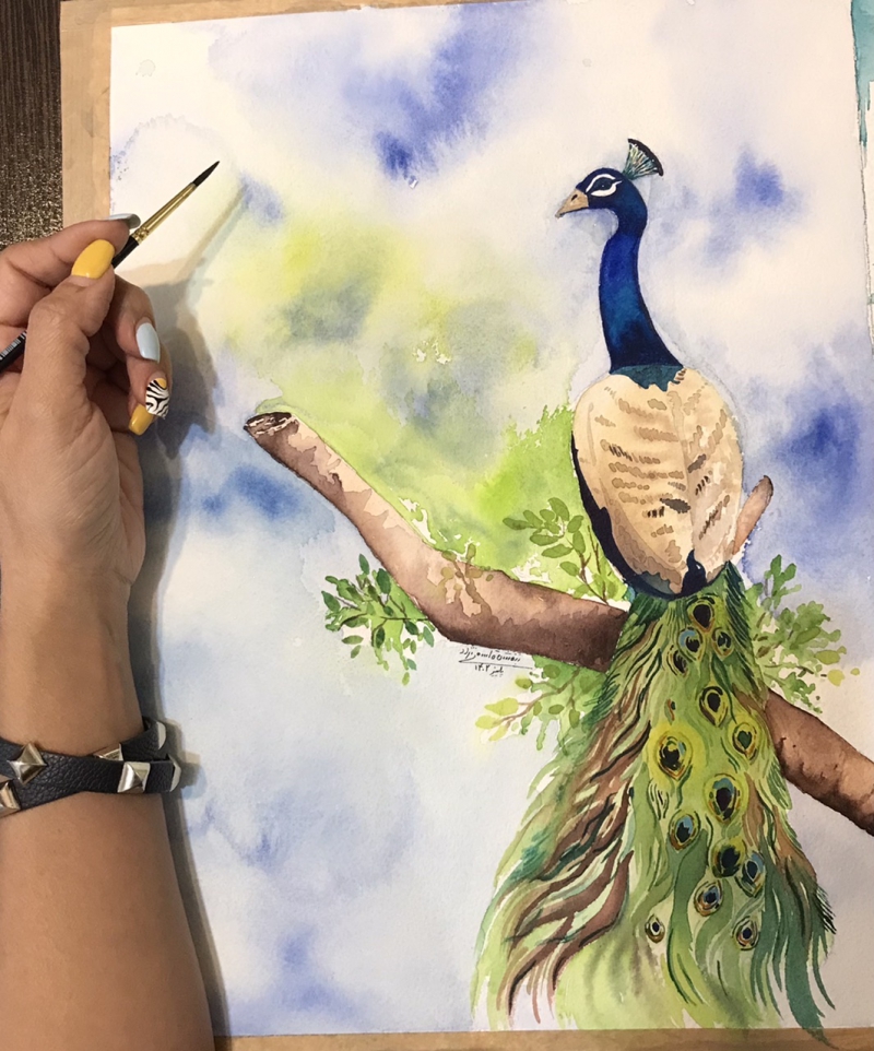طاووس- اثر هنرجو:بنفشه قاسمی نژاد